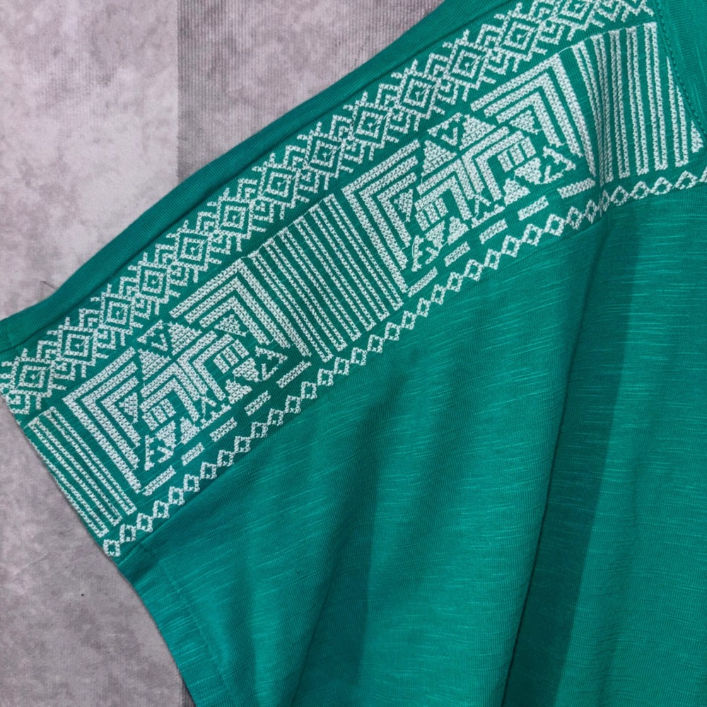 NWT Lane Bryant Women 22/24 Green Geometric Boho Top - Picture 6 of 7